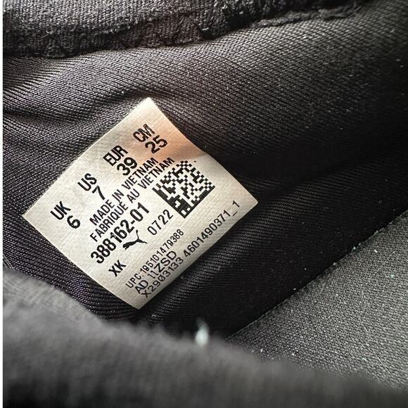 Puma Size US 7 Soft Foam Mesh Lace Up Low Top Activewear Running Sneakers Black - Picture 8 of 13